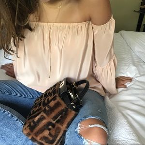 Silk off the shoulder blouse